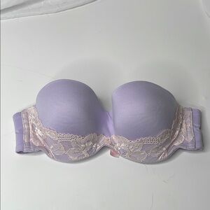 Victoria's Secret Purple and Cream Strapless Bra